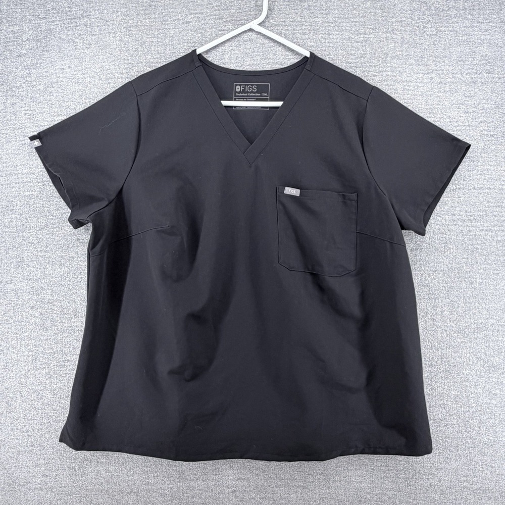 Figs Technical Collection Top Women Size 3XL Black Medical Scube